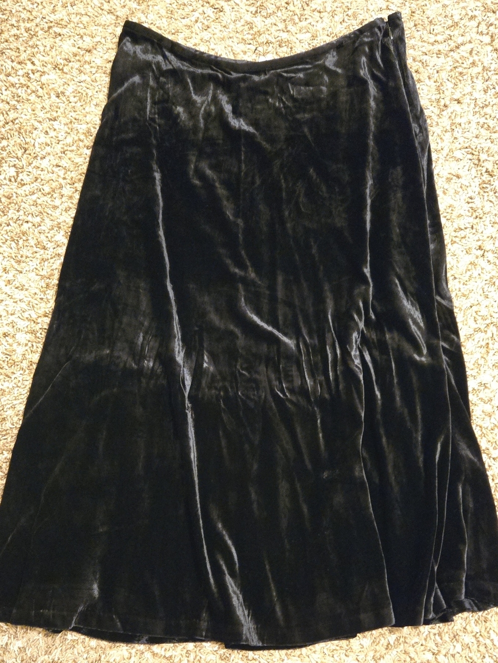 Talbots Black Velvet A-Line Maxi Skirt